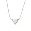 SOLE DU SOLEIL SOLE DU SOLEIL LUPINE COLLECTION WOMEN'S 18K WG PLATED MARBLE TRIANGLE FASHION NECKLACE