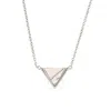Sole Du Soleil Lupine Collection Women's 18k Wg Plated Marble Triangle Fashion Necklace In Grey