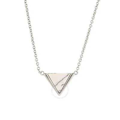 Sole Du Soleil Lupine Collection Women's 18k Wg Plated Marble Triangle Fashion Necklace In Grey