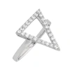 SOLE DU SOLEIL SOLE DU SOLEIL LUPINE COLLECTION WOMEN'S 18K WG PLATED TRIANGLE FASHION RING SIZE 5