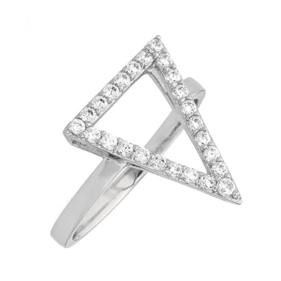 Sole Du Soleil Lupine Collection Women's 18k Wg Plated Triangle Fashion Ring Size 5 In Metallic
