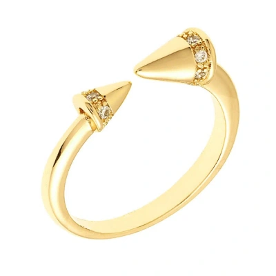 Sole Du Soleil Lupine Collection Women's 18k Yg Plated Spike Fashion Ring Size 5 In Gold