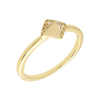 Sole Du Soleil Lupine Collection Women's 18k Yg Plated Stackable Pyramid Fashion Ring Size 5 In Gold