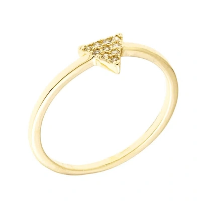 Sole Du Soleil Lupine Collection Women's 18k Yg Plated Stackable Triangle Fashion Ring Size 6 In Gold