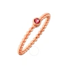 SOLE DU SOLEIL SOLE DU SOLEIL MARIGOLD COLLECTION WOMEN'S 18K RG PLATED RED STONE STACKABLE FASHION RING SIZE 5