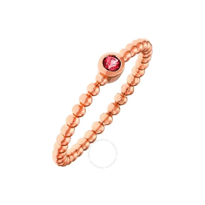 Sole Du Soleil Marigold Collection Women's 18k Rg Plated Red Stone Stackable Fashion Ring Size 7 In Rose Gold-tone