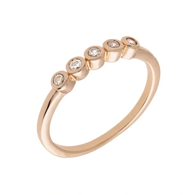 Sole Du Soleil Marigold Collection Women's 18k Rg Plated Stackable Bezel Fashion Ring Size 5 In Rose Gold-tone
