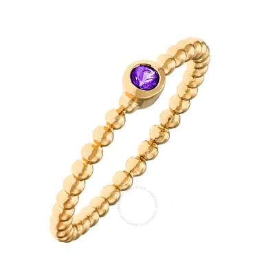 Sole Du Soleil Marigold Collection Women's 18k Yg Plated Purple Stone Stackable Fashion Ring Size 7 In Yellow