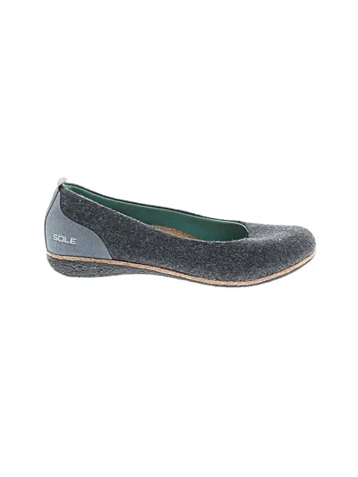 Pre-owned Sole Flats In Gray