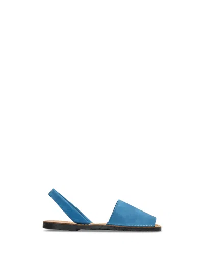 Sole Macaw Nubuck Menorcan Sandals In Blue
