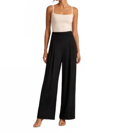 Sole Patricia Linen Rayon Pant In Black In Multi