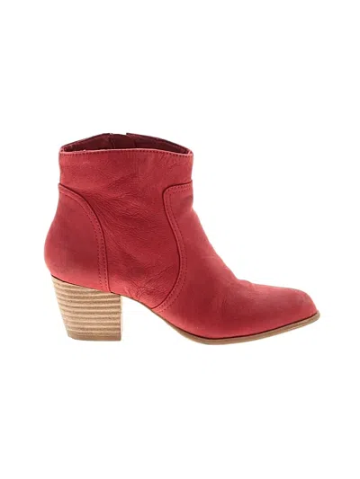 Pre-owned Sole Society Ankle Boots In Red