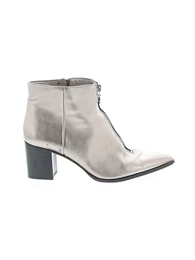 Pre-owned Sole Society Ankle Boots In Silver