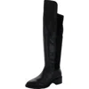 Sole Society Favian Womens Leather Round Toe Knee-high Boots In Black