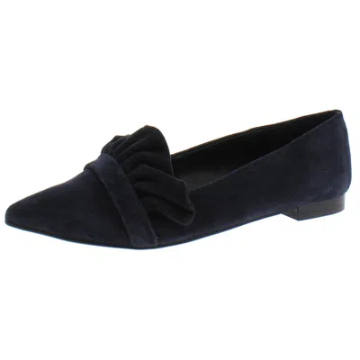 Sole Society Kamber Womens Suede Ruffled Pointed Toe Flats In Multi