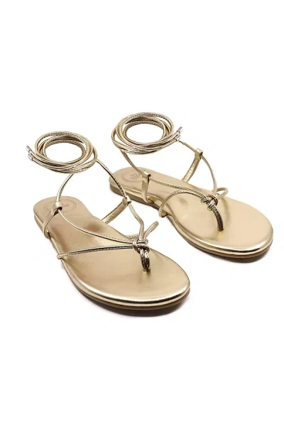 Solei Sea Angie Wrap Sandals In Gold