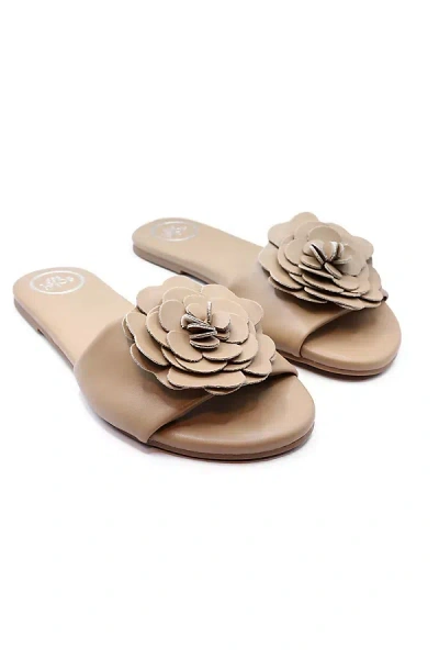 Solei Sea Dahlie Slide Sandals In Brown