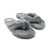Solei Sea Faux Fur Flip Flop In Mink In Grey