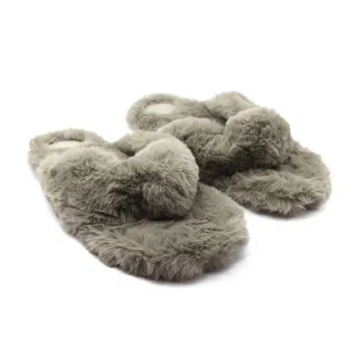 Solei Sea Faux Fur Flip Flop In Sable (izzie) In Multi
