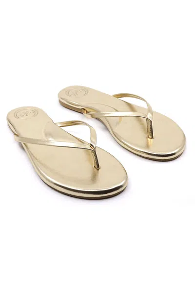 Solei Sea Indie Flip-flop Sandals In Gold