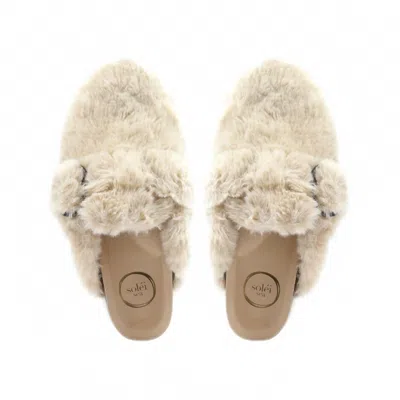 Solei Sea Women's Aspen Faux Fur Slippers In Snow In Neutral