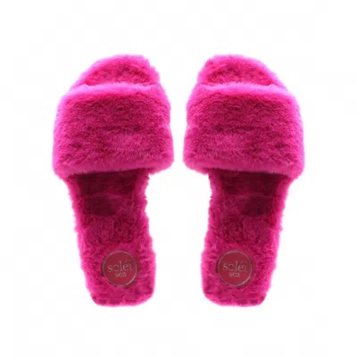 Solei Sea Women's Averie Slip-on Slippers In Hot Pink In Animal Print