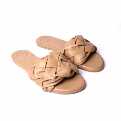 Solei Sea Women's Venetta Woven Strap Sandal In Camel In Brown