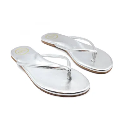 Solei Sea Women's Vivie Slide Sandal In White In Silver
