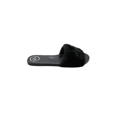 Solei Sea Women's Ziela Fur-strap Slide In Black