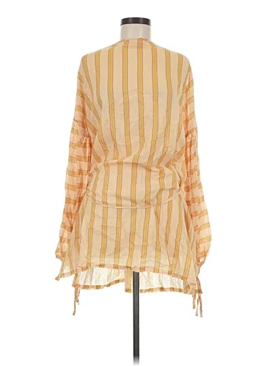 Pre-owned Soleil Soleil Long Sleeve Blouse In Yellow