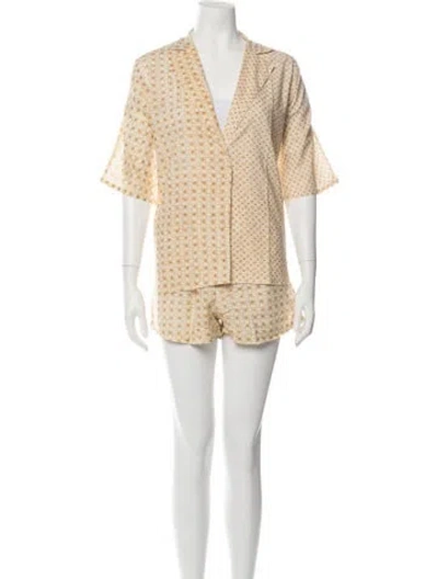 Pre-owned Soleil Soleil Patterned Short Set In Multicolor