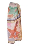 Soleil Soleil Printed Organic-cotton Square Pareo In Multi