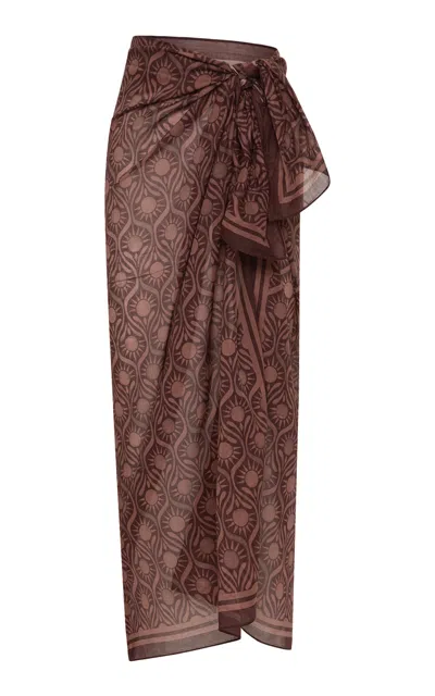 Soleil Soleil Square Pareo In Brown