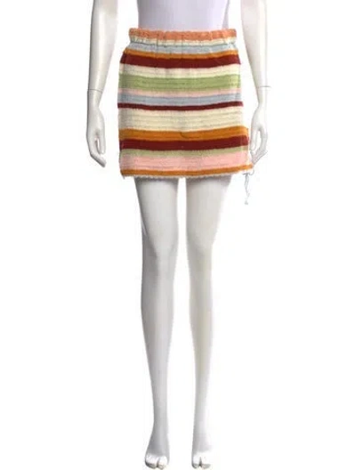 Pre-owned Soleil Soleil Striped Mini Skirt W/ Tags In Multi