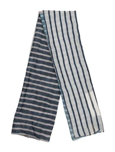 Pre-owned Soleil Soleil Striped Scarf In Blue