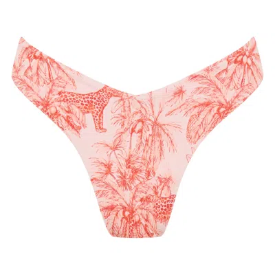 Soleil State Women's Pink Jungle Muse - Bikini Bottoms Full Coverage In Animal Print
