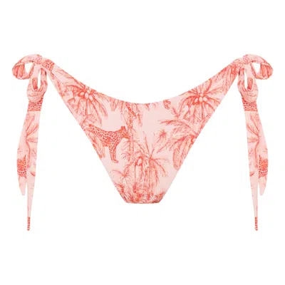 Soleil State Women's Pink Jungle Muse - Side Tie Bottoms