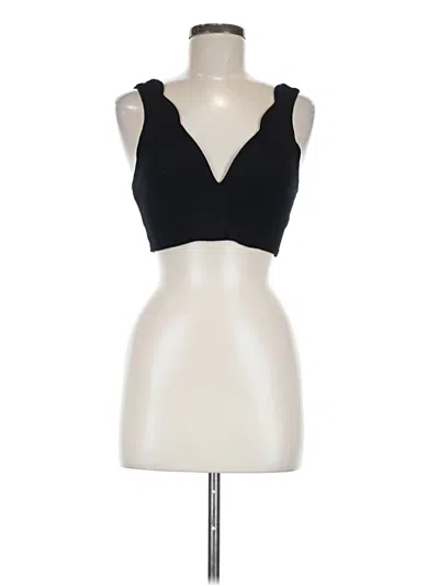 Pre-owned Solemio Tank Top Black Plunge Neckline Tops