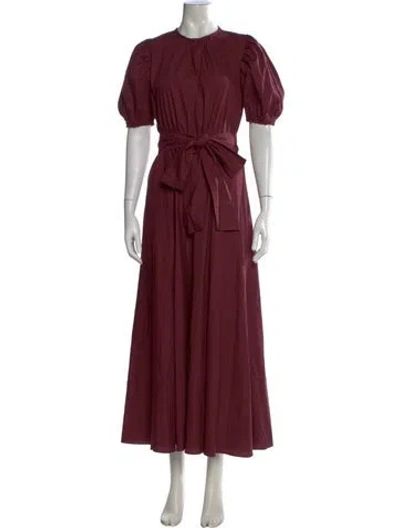 Pre-owned Soler Crew Neck Long Dress In Burgundy