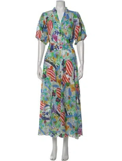 Pre-owned Soler Floral Print Long Dress In Multi