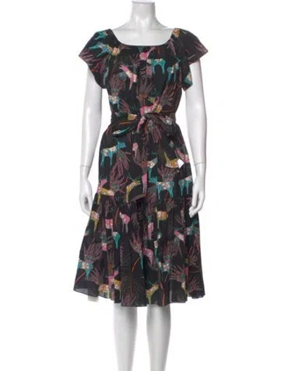 Pre-owned Soler Floral Print Midi Length Dress In Multi