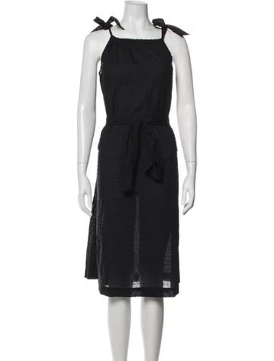 Pre-owned Soler Halterneck Knee-length Dress In Black