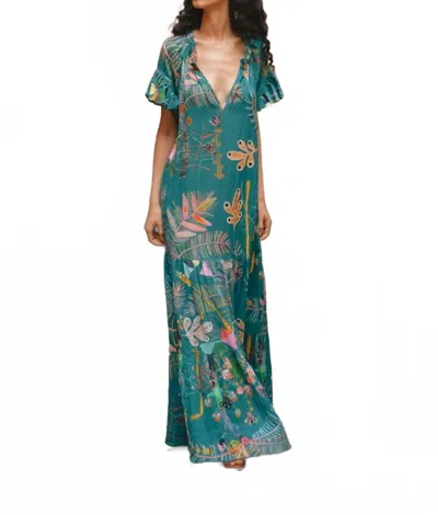 Soler Jacqueline Maxi Dress In Petit Palmera Teal In Green