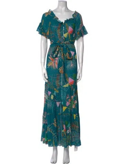 Pre-owned Soler Linen Long Dress W/ Tags In Multi