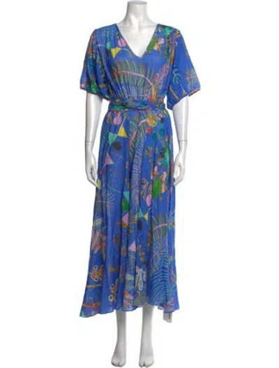 Pre-owned Soler Linen Midi Length Dress In Blue