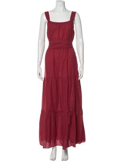 Pre-owned Soler Patterned Long Dress In Red