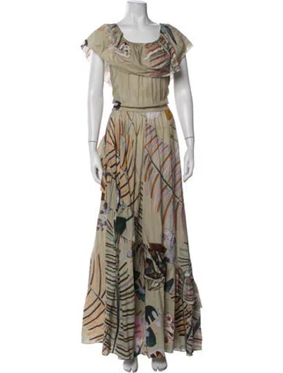 Pre-owned Soler Printed Long Dress In Multicolor