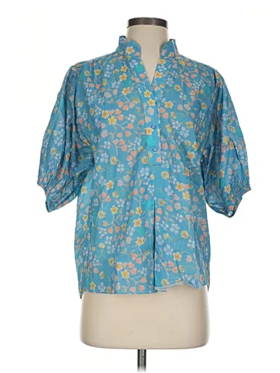 Pre-owned Soler Short Sleeve Blouse In Blue