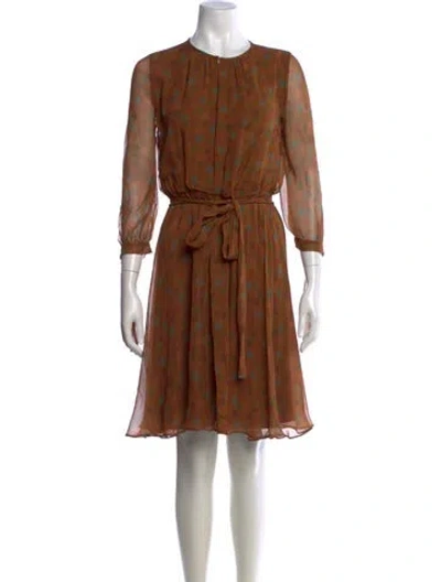 Pre-owned Soler Silk Knee-length Dress In Brown