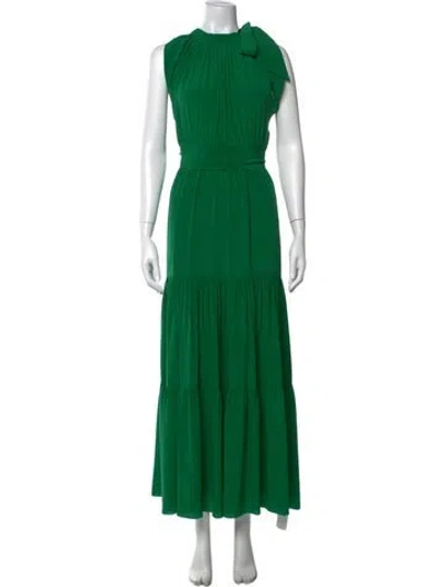 Pre-owned Soler Silk Long Dress In Green
